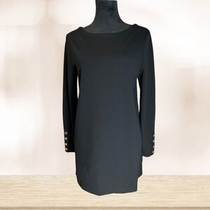 Black Embellished Long Sleeve Sheath Dress
